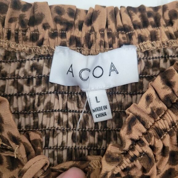 Acoa Boutique  Puff Sleeve Crop Top size L - Picture 2 of 8
